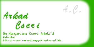 arkad cseri business card